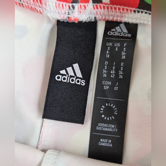 adidas Size S Women's Floral Biker Shorts Design In Colaboration W/ Marimekko - Picture 6 of 7
